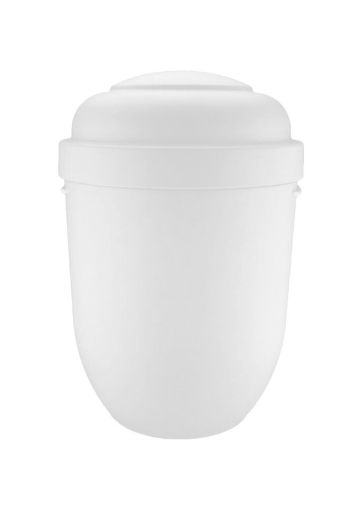 Naturfaser Urne weiß – D60