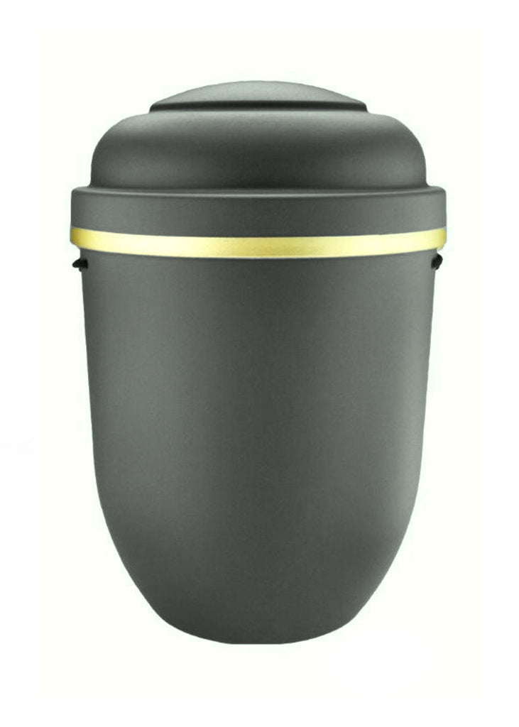 Naturfaser Urne mit Kontur und Goldring