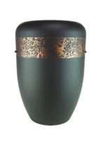 Naturfaser Urne schwarz mit Band gehämmert