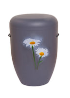 Naturfaser Urne mit Margeriten, handgefertigt