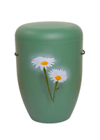 Naturfaser Urne mit Margeriten, handgefertigt