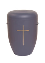 Naturfaser Urne mit Goldkreuz