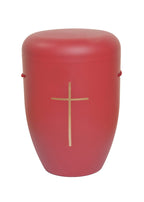 Naturfaser Urne mit Goldkreuz