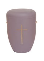 Naturfaser Urne mit Goldkreuz