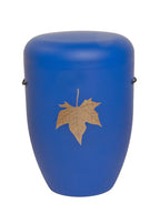 Naturfaser Urne mit Ahornblatt in gold