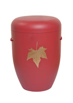 Naturfaser Urne mit Ahornblatt in gold