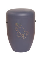 Naturfaser Urne mit betenden Händen in gold